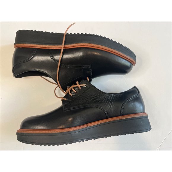 Clarks Teadale Rhea Womens 7M Leather Black Tan Lace Up Platform Oxford Shoes - Picture 10 of 16